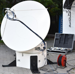 Июль 2018 - поставка антенны 1.8 м Flyaway моторизованной со сменными облучателями